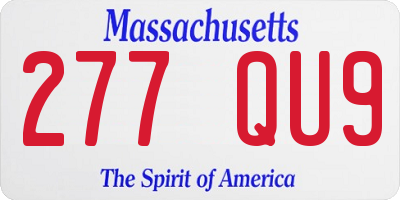 MA license plate 277QU9