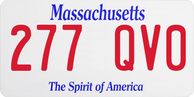 MA license plate 277QV0