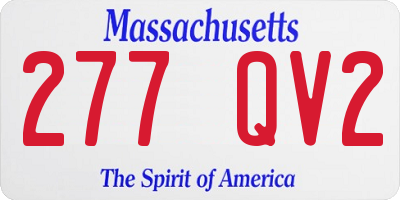 MA license plate 277QV2