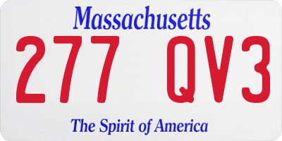 MA license plate 277QV3