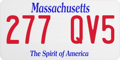 MA license plate 277QV5