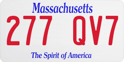 MA license plate 277QV7