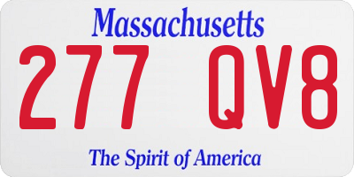 MA license plate 277QV8