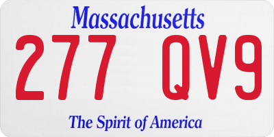 MA license plate 277QV9