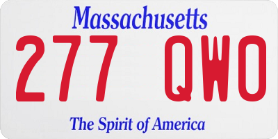 MA license plate 277QW0