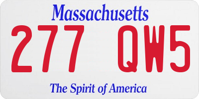MA license plate 277QW5