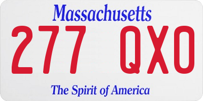 MA license plate 277QX0