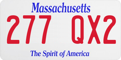 MA license plate 277QX2