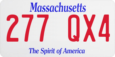 MA license plate 277QX4