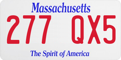 MA license plate 277QX5