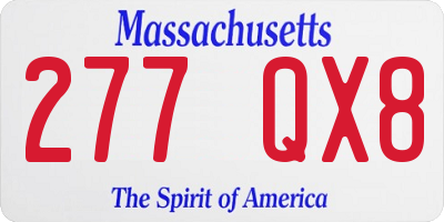 MA license plate 277QX8