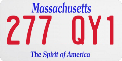 MA license plate 277QY1