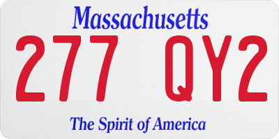 MA license plate 277QY2