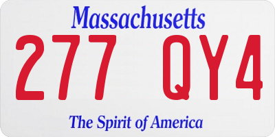 MA license plate 277QY4