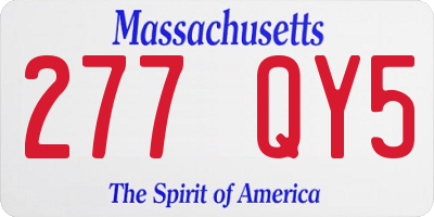 MA license plate 277QY5