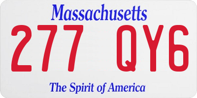 MA license plate 277QY6