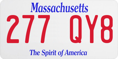 MA license plate 277QY8