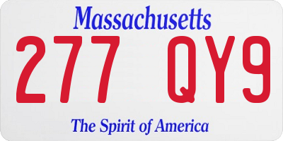 MA license plate 277QY9