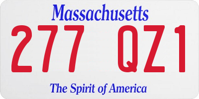 MA license plate 277QZ1