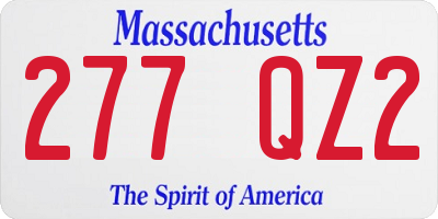 MA license plate 277QZ2