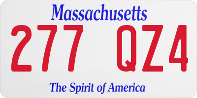MA license plate 277QZ4