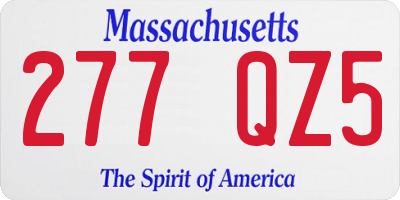 MA license plate 277QZ5