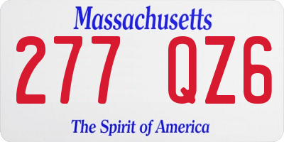 MA license plate 277QZ6