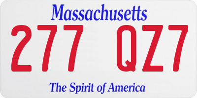 MA license plate 277QZ7