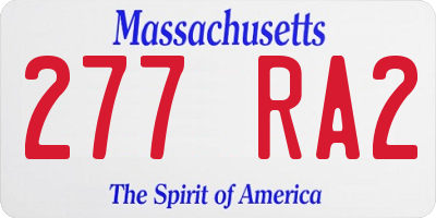 MA license plate 277RA2
