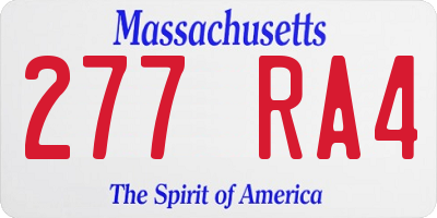 MA license plate 277RA4