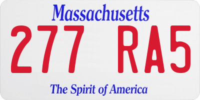 MA license plate 277RA5
