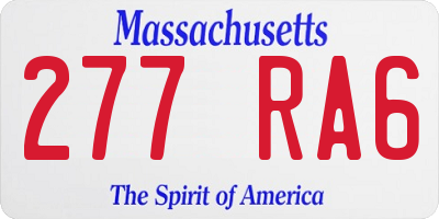 MA license plate 277RA6