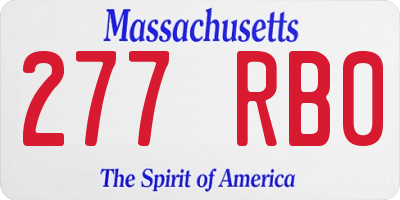MA license plate 277RB0