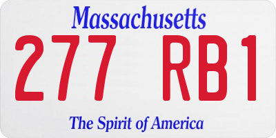 MA license plate 277RB1