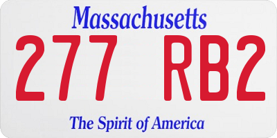 MA license plate 277RB2