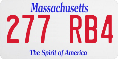 MA license plate 277RB4