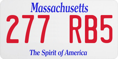 MA license plate 277RB5