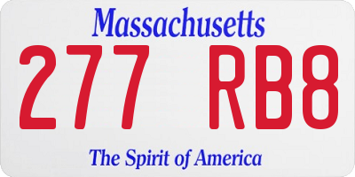 MA license plate 277RB8