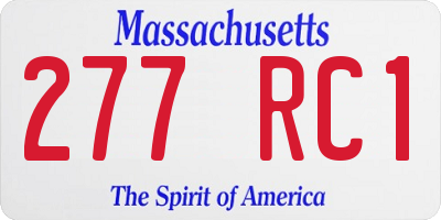 MA license plate 277RC1
