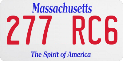 MA license plate 277RC6