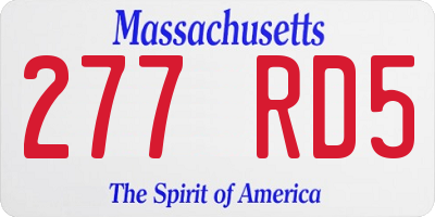 MA license plate 277RD5