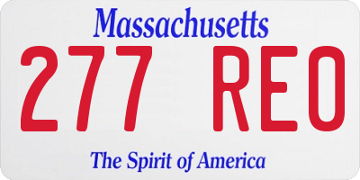 MA license plate 277RE0