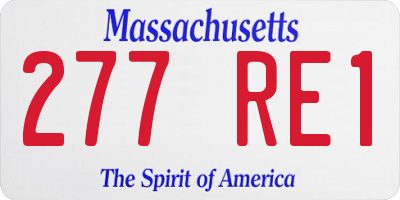MA license plate 277RE1