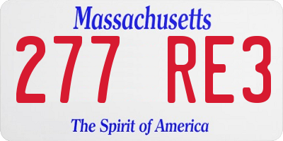 MA license plate 277RE3