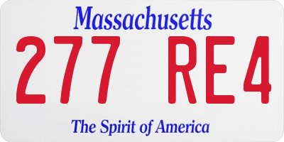 MA license plate 277RE4