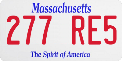 MA license plate 277RE5