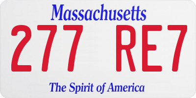 MA license plate 277RE7