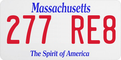MA license plate 277RE8