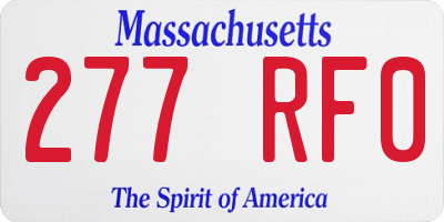 MA license plate 277RF0