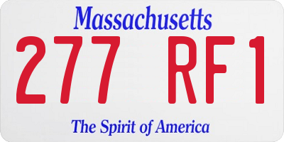 MA license plate 277RF1